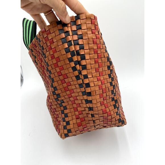 Clare V. Bateau Tote Bag Plaid Woven Checker - Picture 3 of 11